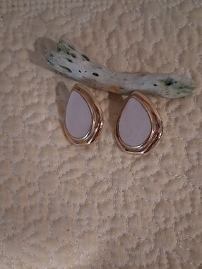 Trifari Gold-Tone Teardrop Earrings Clip On